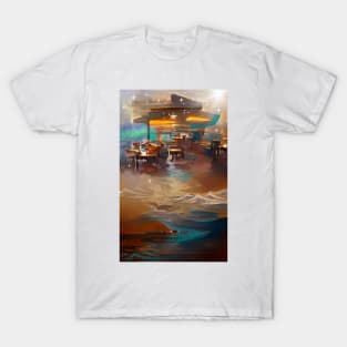 The Coffee teal ocean Stars| Ocean wave vintage T-Shirt